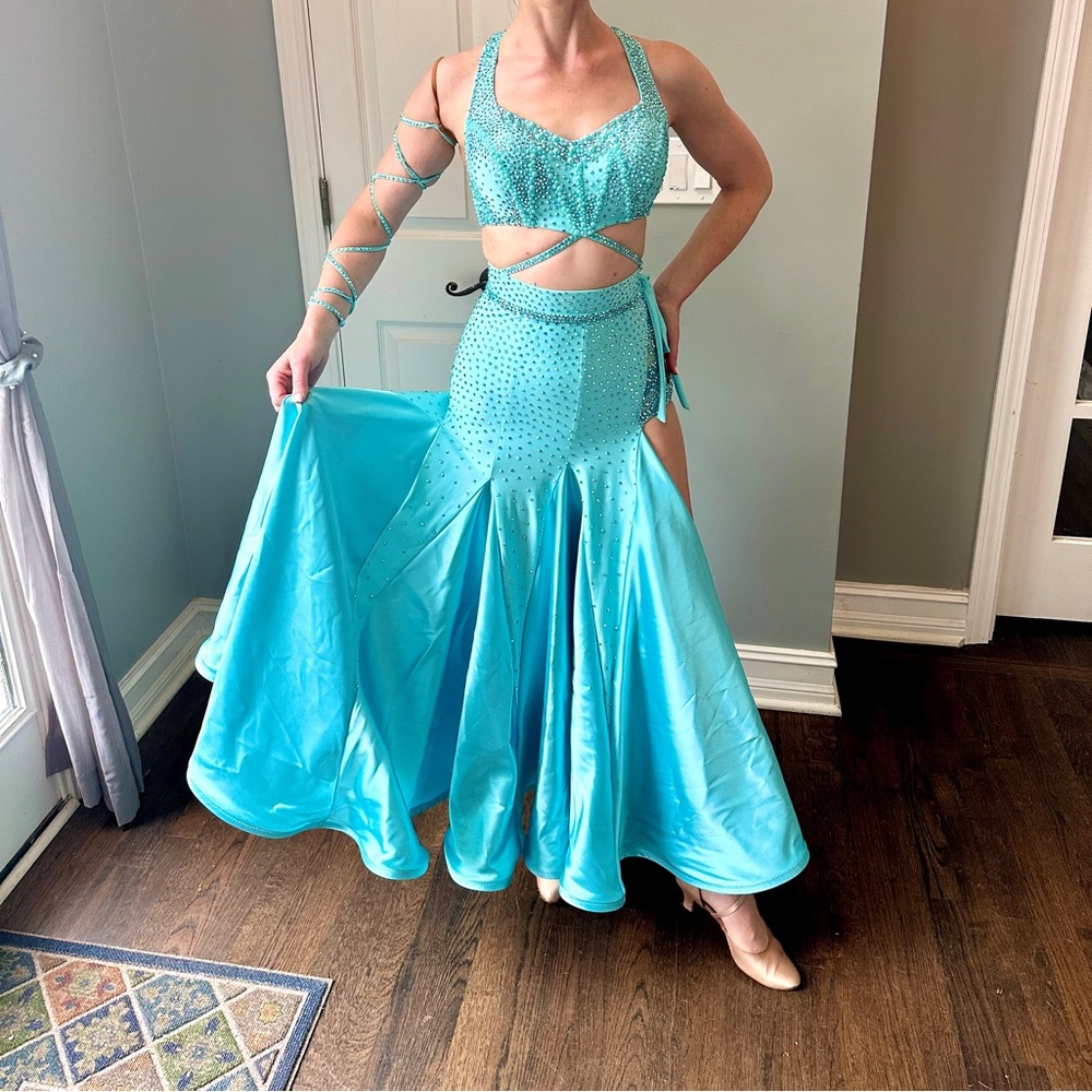 Turquoise Smooth/Ballroom Competition Dress